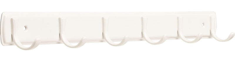 Steel 6-Hook Rail, White, 19-in B2159