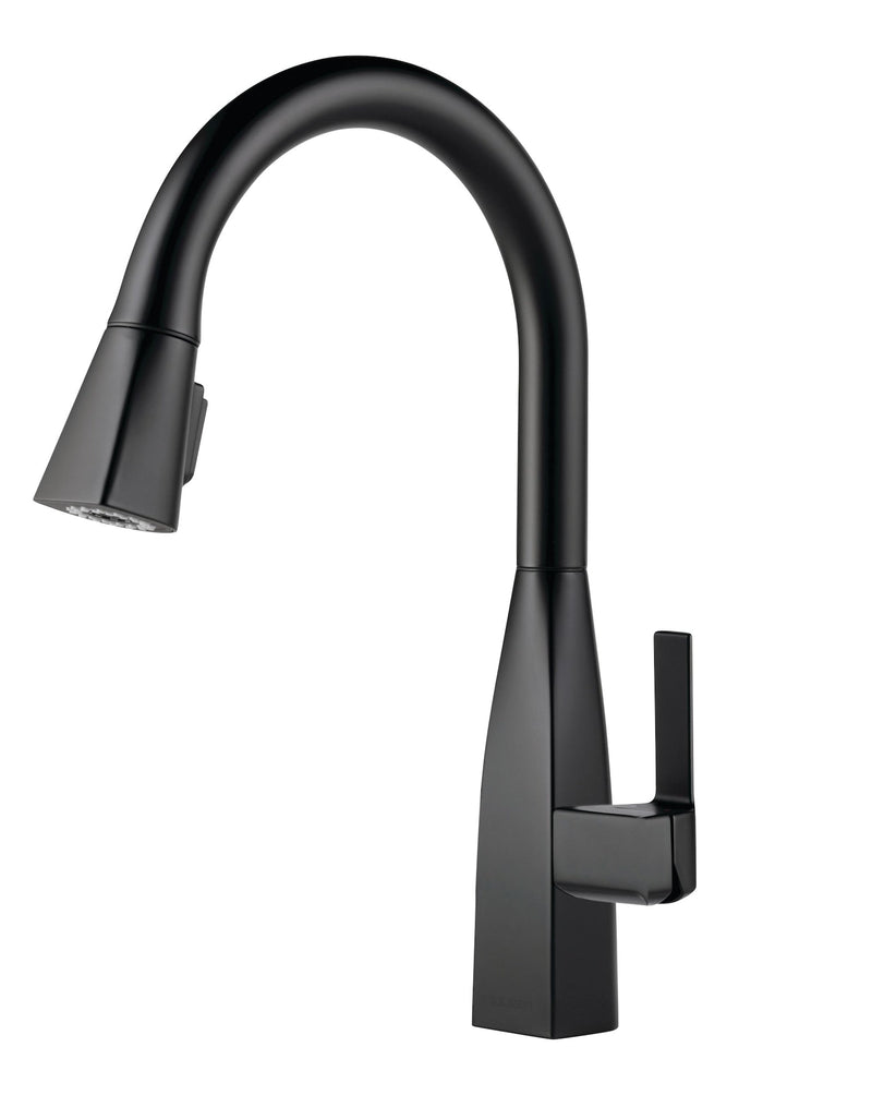 Xander Single-Handle Pull-Down Kitchen Faucet, Black W6968