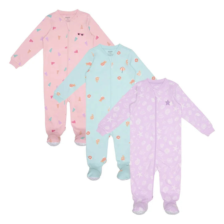 Pekkle Infant Organic Cotton Sleeper, 3-pack M5238