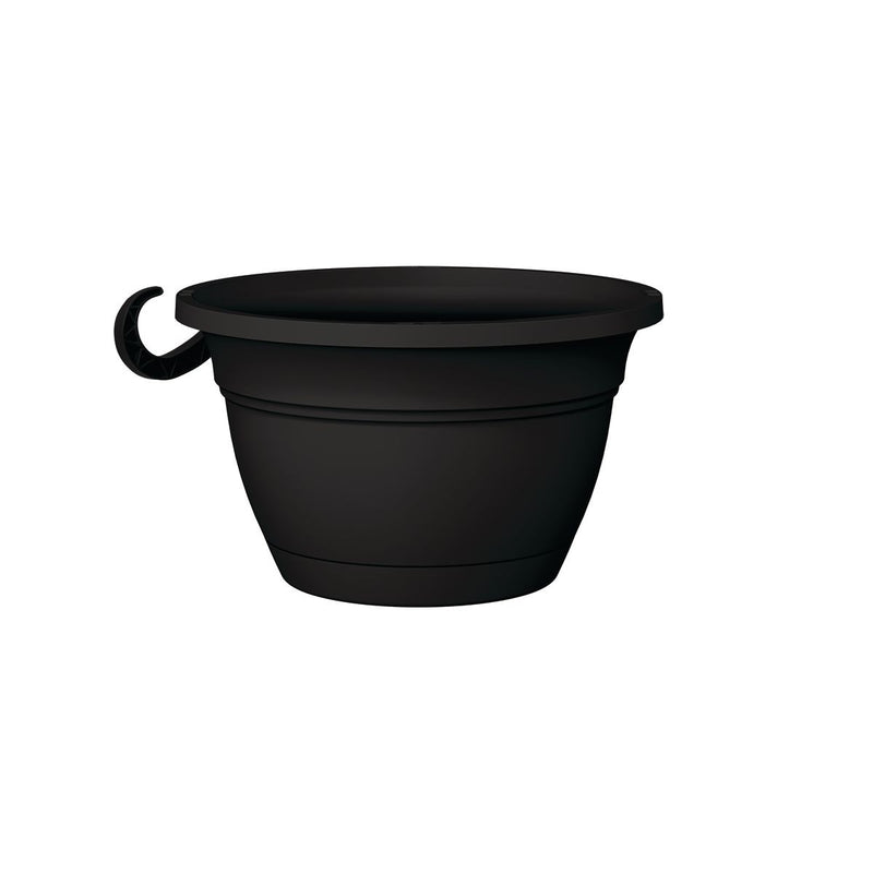 Eclipse Hanging Plastic Basket Round Planter with Saucer Tray, Assorted Sizes E2092