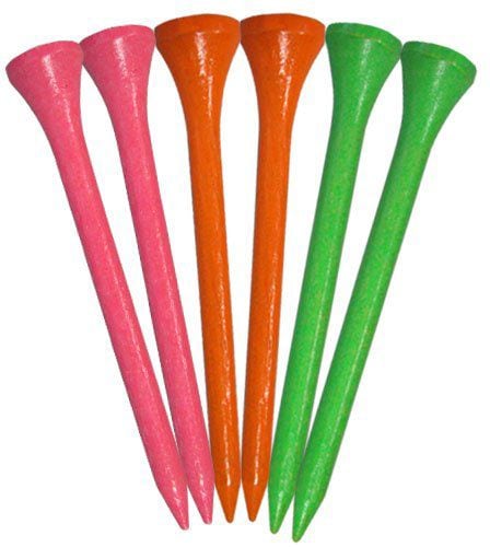 Pride Biodegradable Hardwood Golf Tee, 2-3/4-in, 50-pk, Citrus Assorted Colours B4173