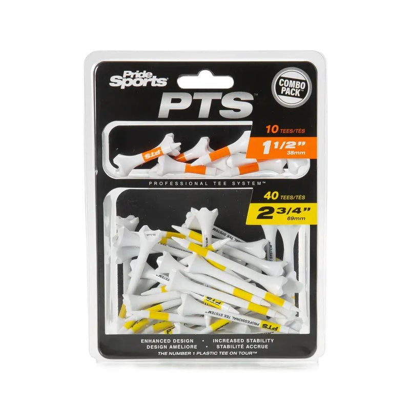 Pride Evolution Plastic Golf Tee Combo Pack, 40-pk, White S5062