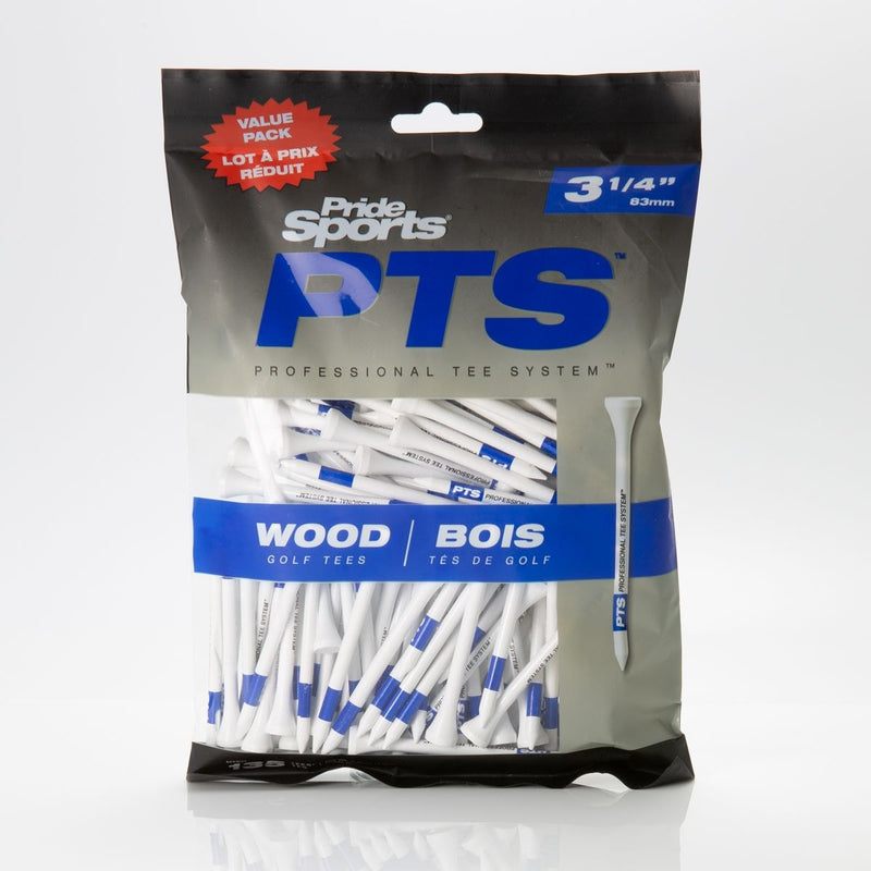 Pride Professional Biodegradable Hardwood Golf Tee, 3-1/4-in, 75-pk, White Y1479