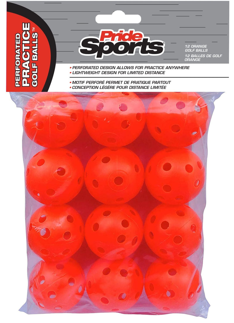 Perforated Plastic Practice Golf Balls, Lightweight, 12-pk, Assorted Colours H7785