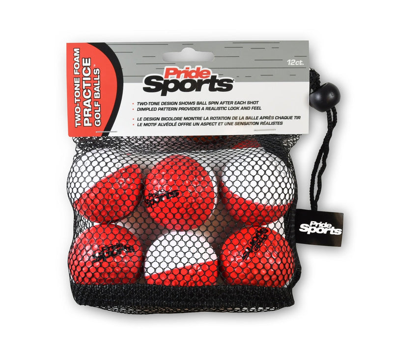 Two Tone Practice Golf Balls, Red/White, 12-pk M4914