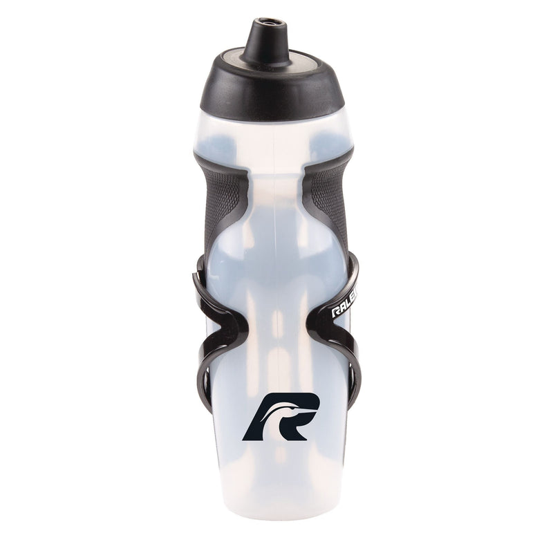 Easy-Squeeze Bike Water Bottle withCage/Holder, Transculent, 20.2-oz S8073