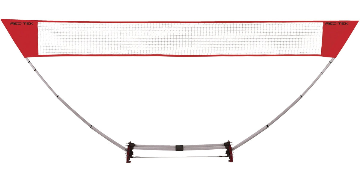 Outdoor Portable Easy Set-up Badminton Net, Red, 15-ft, 7-pk, All Ages, for Lawn Game Activities