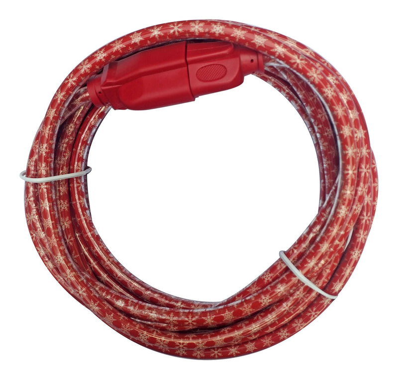 16/3 Outdoor Snowflake Extension Cord with Grounded Outlet, Red/White, 7.5-m A4983