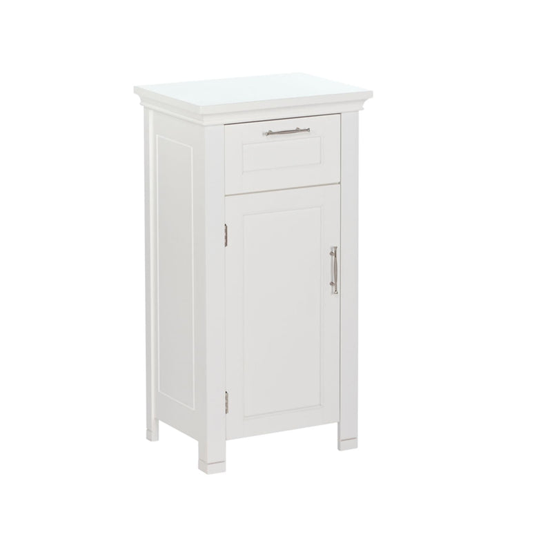 Home Somerset Single Door Bathroom & Laundry Storage Cabinet with Drawer & Adjustable Shelf, White O9588