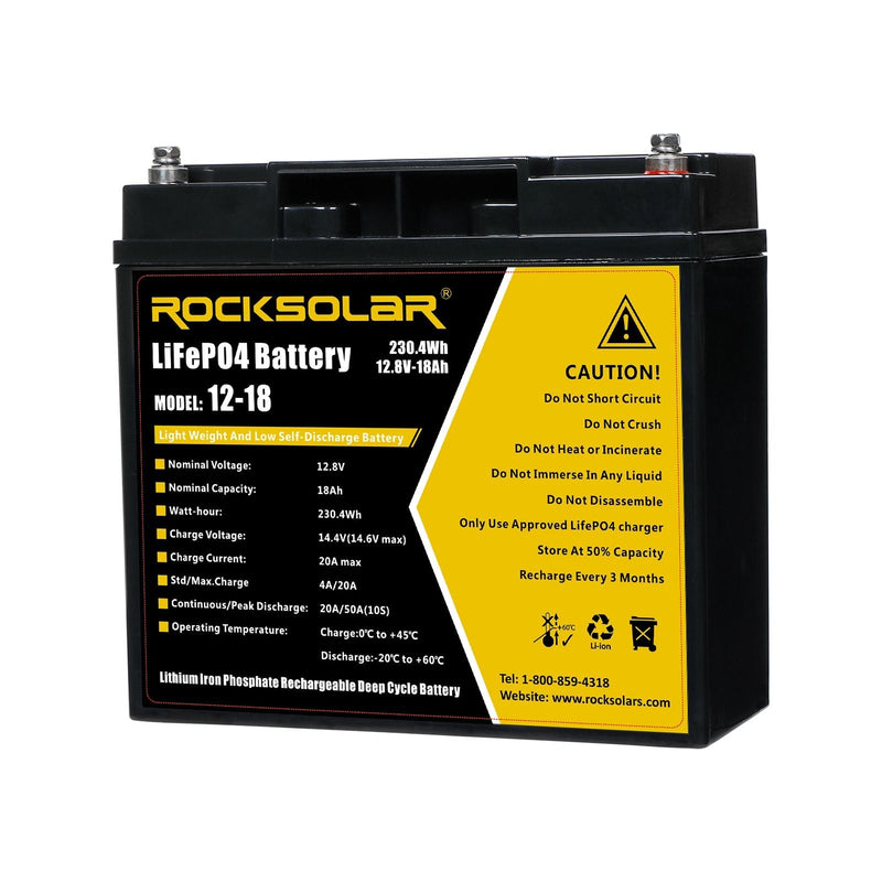 12V 18Ah Deep Cycle Lithium (LiFePO4) Battery L0630