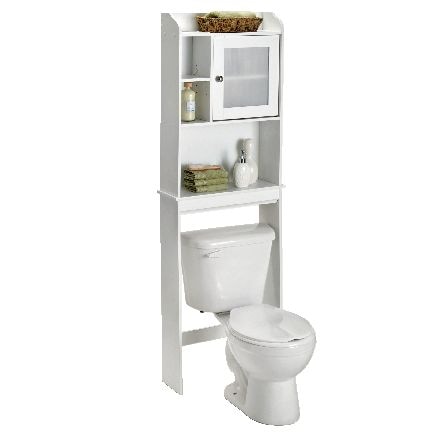 Caraway 1-Door Over-The-Toilet Spacesaver Bathroom Storage Shelf/Cabinet, Soft White W1236