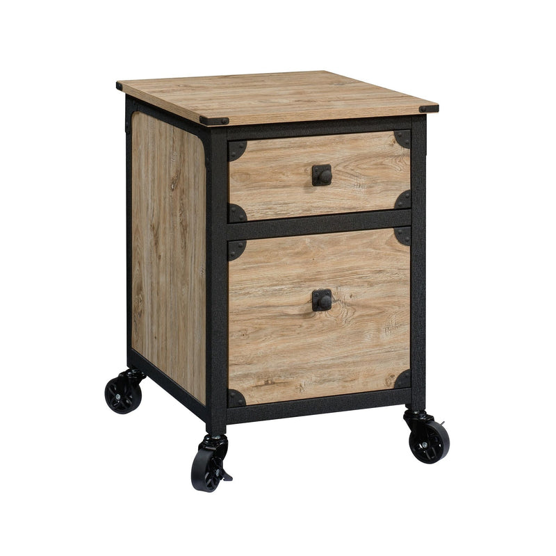 Steel Pedestal River File Cabinet with Drawers, Milled Mesquite A3008