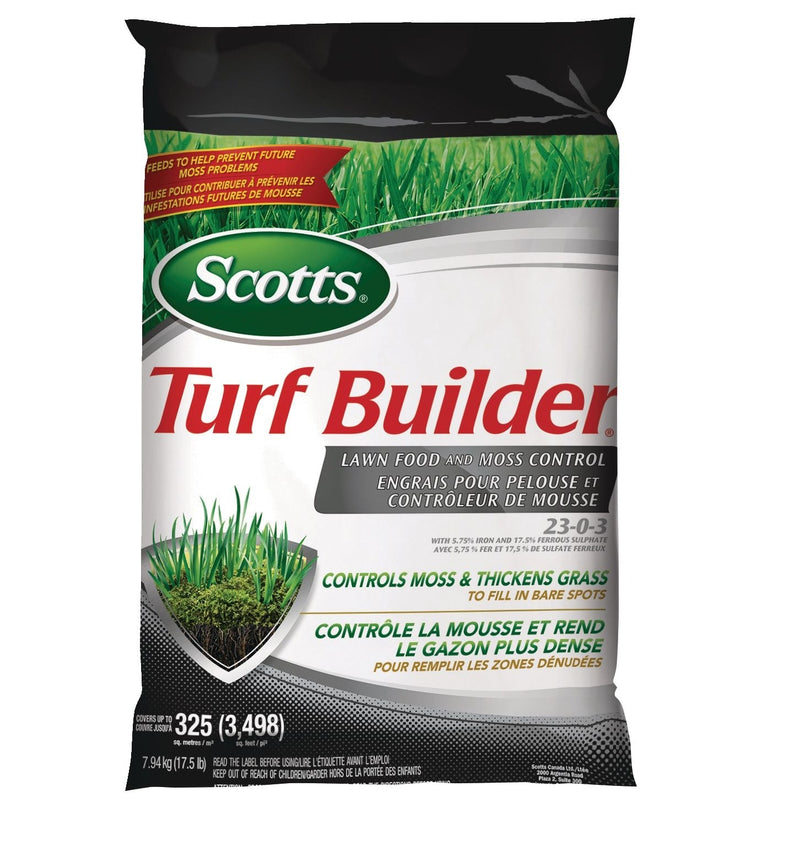 Turf Builder Lawn Food and Moss Control, 23-0-3, 7.94-kg, 325-m² S1989