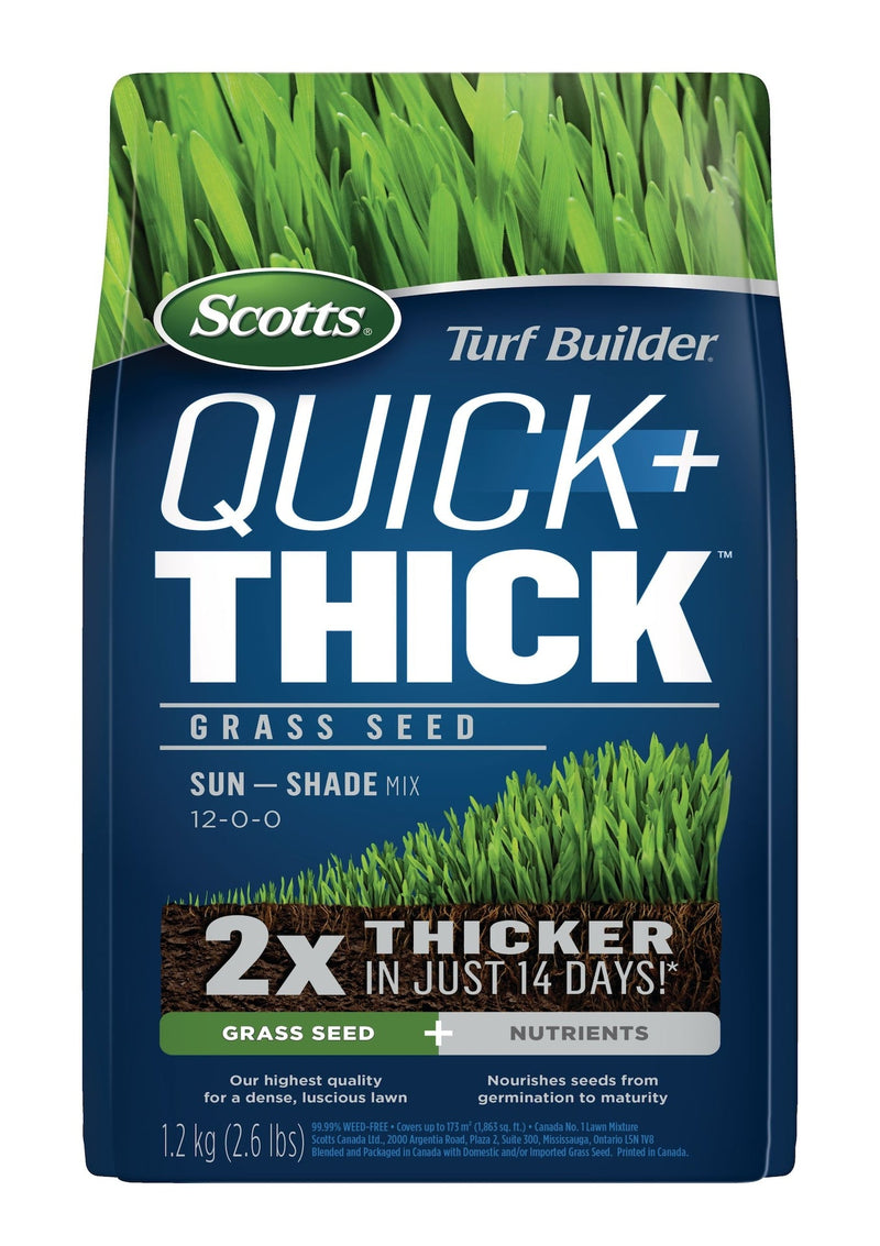 Turf Builder Quick + Thick Sun—Shade Grass Seed & Fertilizer Mix, 1.2-kg X6713