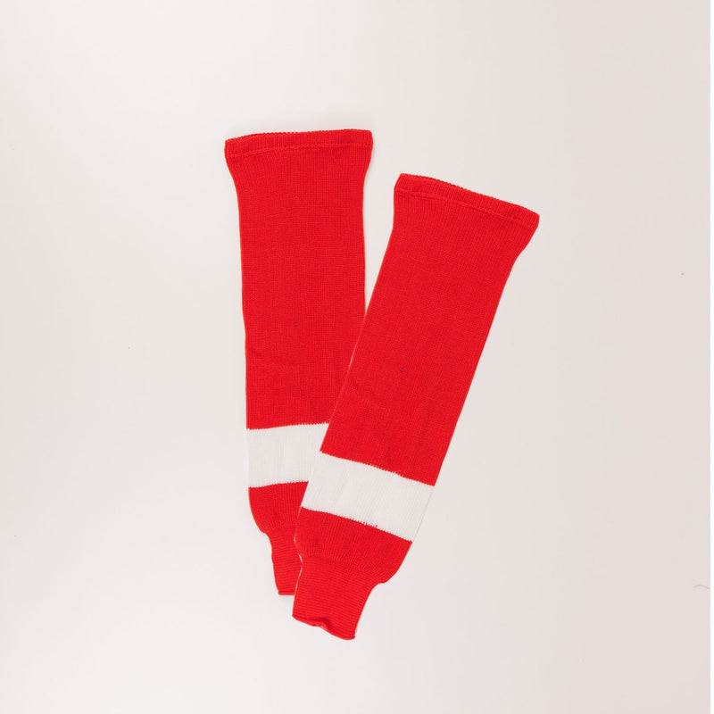 Knit Hockey Socks, Red/White, Assorted Sizes G4860