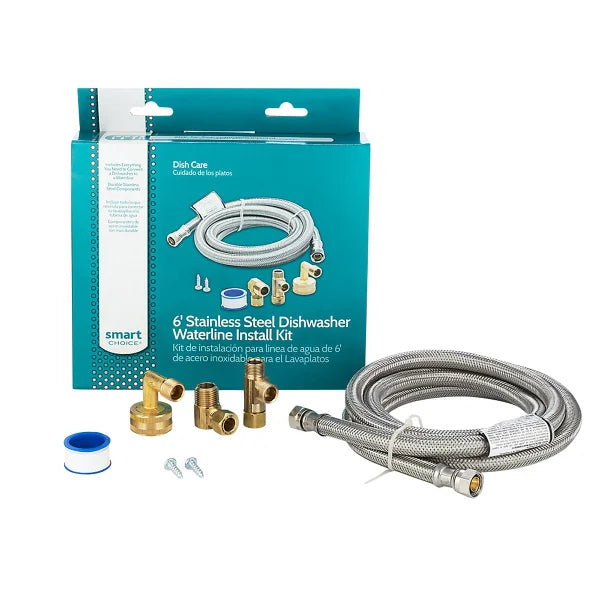 Smart Choice 6 ft. Stainless Steel Dishwasher Waterline Kit T2358