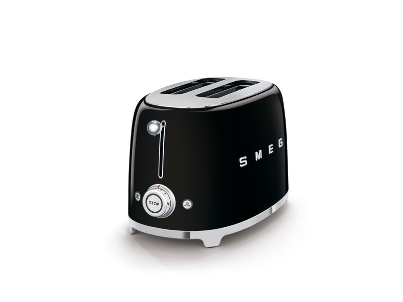 50's Retro Style Wide Slot Pop Up Electric Toaster with 6 Settings, 2-Slice, Black M218