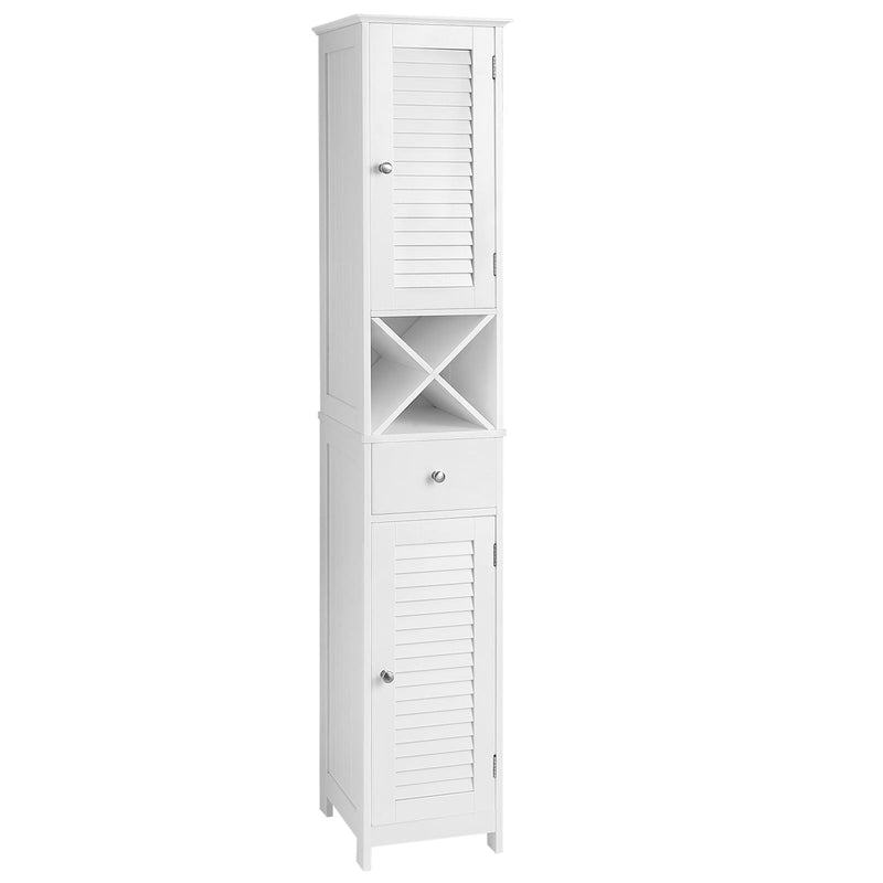 Home 1-Drawer White Storage Cabinet with Shutter Doors Q2769