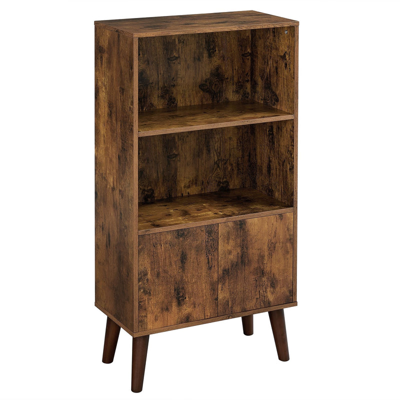 Home 3-Tier Rustic Brown Retro Cabinet with Steel Frame C9798