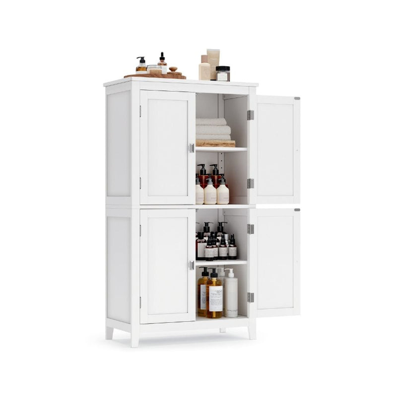 Home 4-Door White Storage Cabinet with Adjustable Shelves X9690