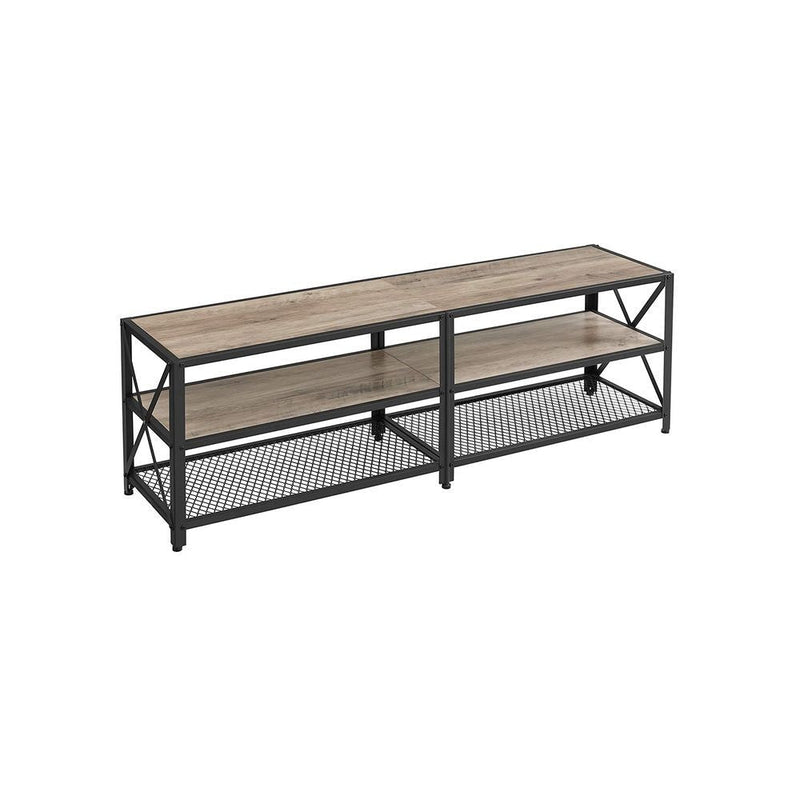 Home 70-in 3-Tier Industrial Greige/Black TV Stand W6135
