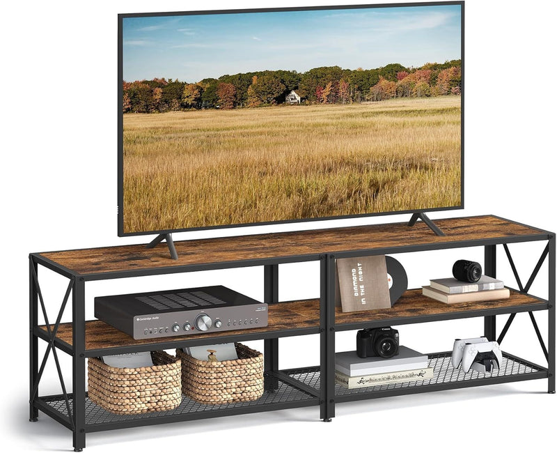 Home 70-in 3-Tier Industrial Rustic Brown TV Stand S2054
