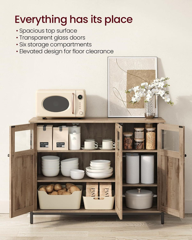 Home Industrial Camel Brown/Black Buffet Cabinet G6643