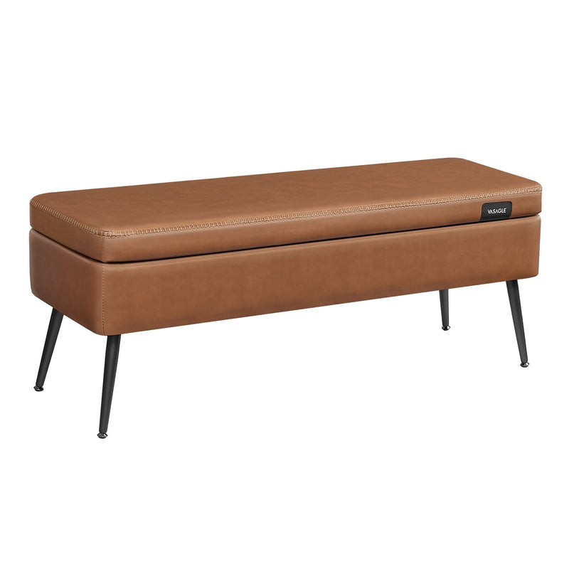 Home Mid-Century Ink Black Ottoman Storage Bench S2049