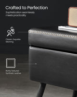 Home Mid-Century Ink Black Ottoman Storage Bench