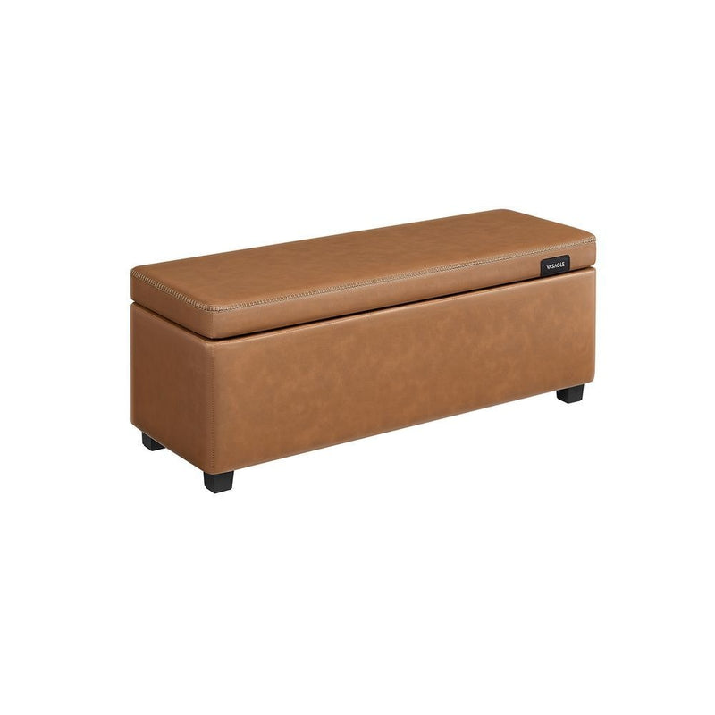 Home Mid-Century Modern Brown Storage Ottoman M1337