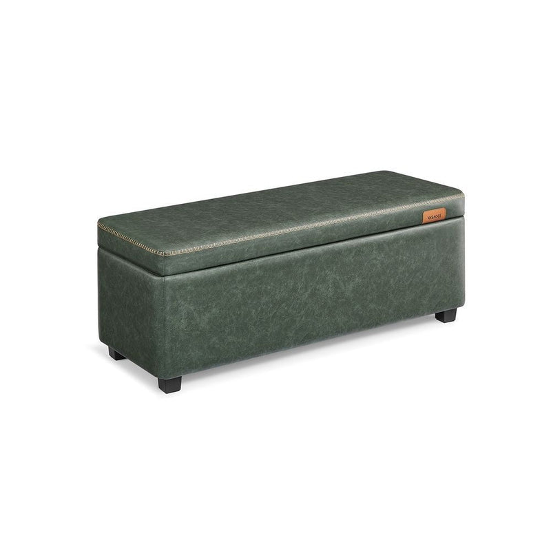 Home Mid-Century Modern Green Storage Ottoman V8151