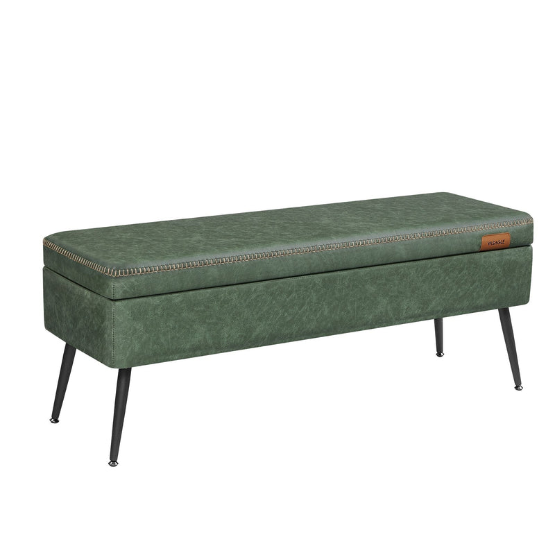 Home Modern Forest Green Ottoman Storage Bench F9124