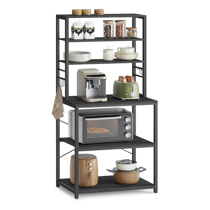 Home Oak/White Baker's Rack with Charging Station B2259