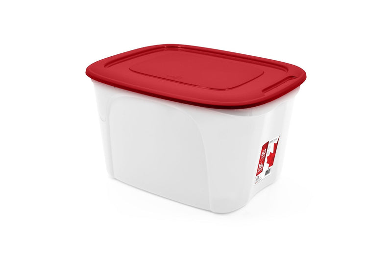 Stackable Storage Box with Lid, 63-L, Red/White, 63 Litre Storage Container M1660