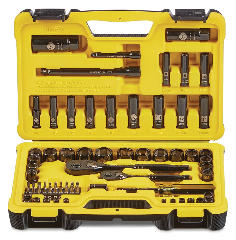 Professional Grade Black Chrome Socket Set, 70-pc, SAE/Metric Q3073