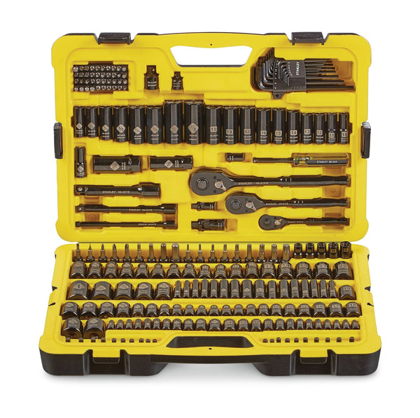 Professional Grade Black Chrome Socket Set, SAE/Metric, 230-pc E1985