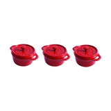 3 piece Cocotte Set Cherry