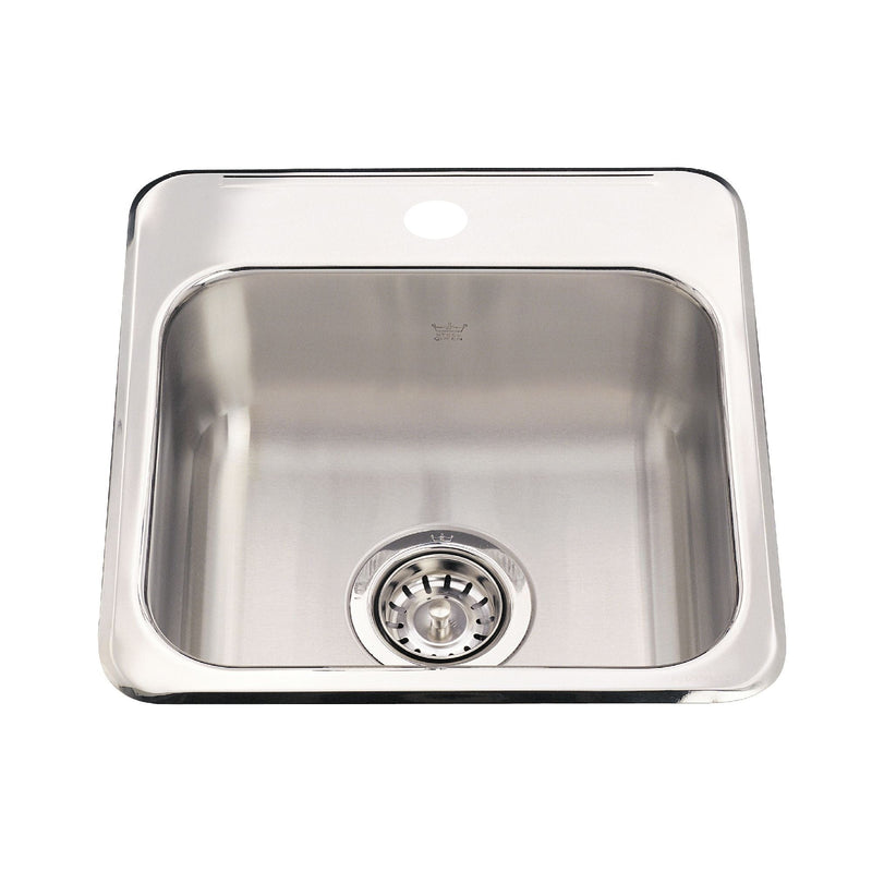 Drop-In 1-Hole Stainless Steel Sink, 15x15-in P2824