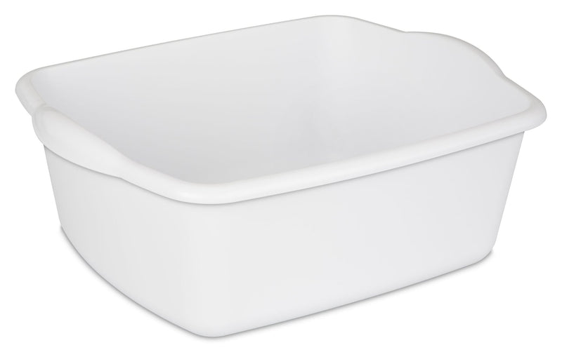 Plastic Kitchen Wash Basin/Dish Pan For Home & Camping, White, 12-Quart X9725