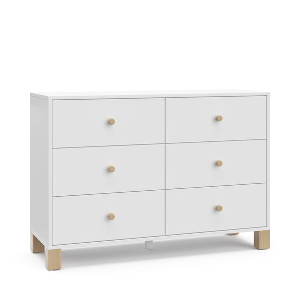 California 6-Drawer White/Driftwood Double Dresser/Chest O1922
