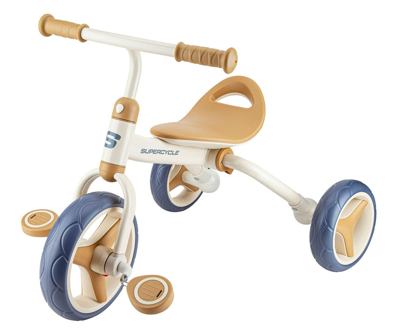 2-in-1 Toddlers & Kids' Tricycle with Detachable Pedals, 8-in, Beige S2067