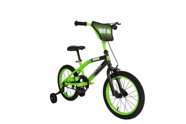 Misfit Kids' Bike with Training Wheels, 16-in, Green T3161