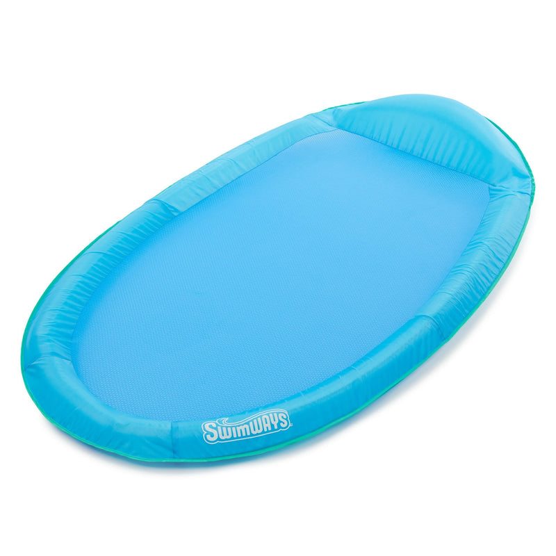 Inflatable Spring Float Pool Lounger, 66 x 40-in, Blue L0263
