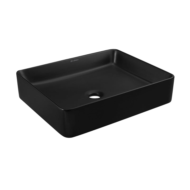 Concorde Rectangle Ceramic Vessel Sink, Matte Black S1887