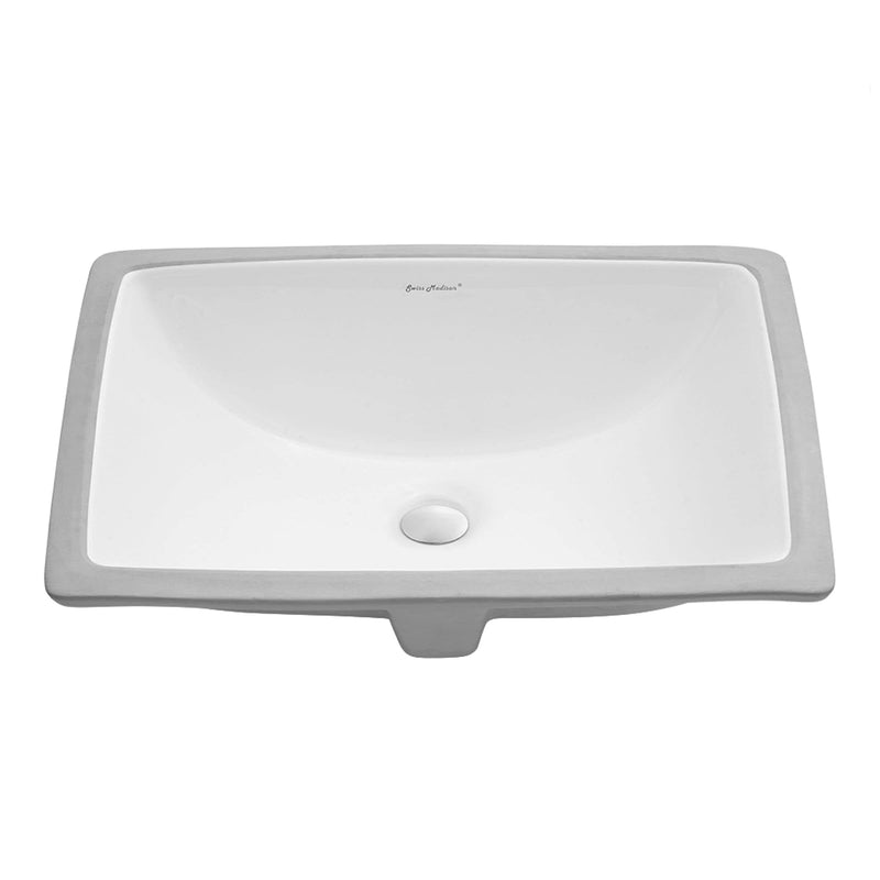 Plaisir Rectangular Undermount Bathroom Sink, 21-in T9384
