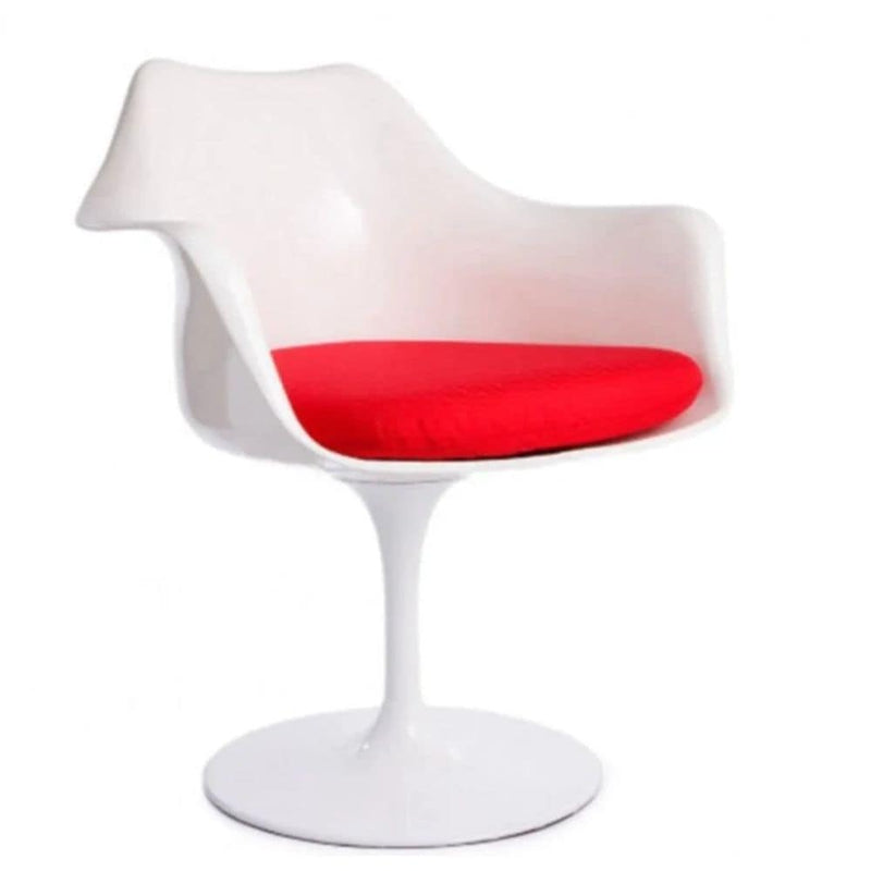 Tulip Chair with Arm, Fiberglass, Red J5181