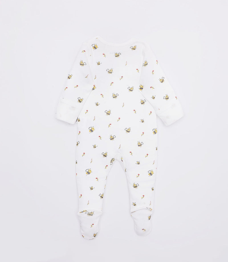 Bee Print Premium Organic Cotton Zippy, Various Sizes X3888