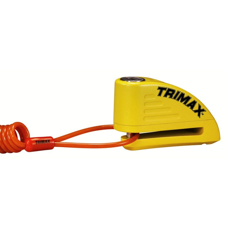 Alarmed Disc Lock with 8mm Pin, Yellow with Pouch & Cable T6449