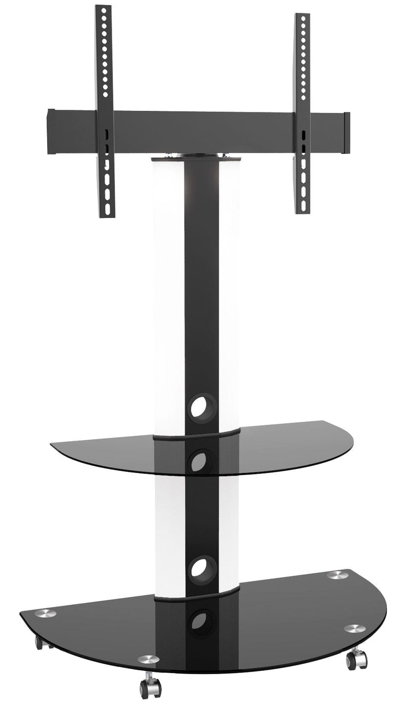 LCD84113BLK Superior TV Cart with Glossy Glass Base and Shelf, 32-in to 55-in W6304