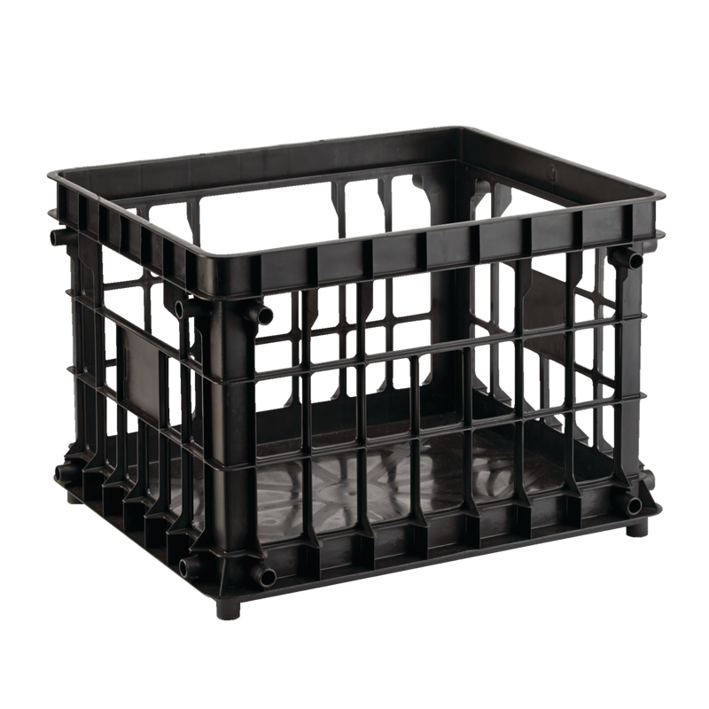 Prima Stackable Milk Crate Storage Basket, 30.7-L, Black H3717